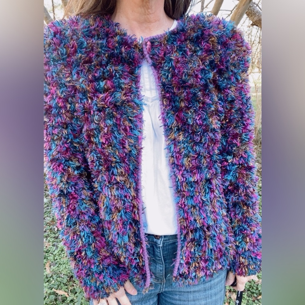 SOLD Vintage Multicolor Fuzzy Cardigan